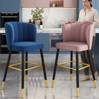 Barhocker Stuhl Designer Holzstuhl Esszimmerstuhl Hocker Bar Rosa Neu