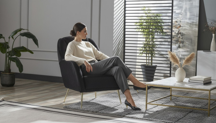 Elegantes Sofa Sessel Sofagarnitur Schwarz Relax 2tlg Wohnzimmer Möbel