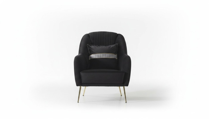 Elegantes Sofa Sessel Sofagarnitur Schwarz Relax 2tlg Wohnzimmer Möbel