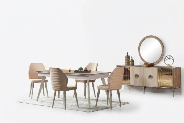 Design Esszimmer Komplett Esstisch + 6x Stühle Modern Möbel Holztisch Neu