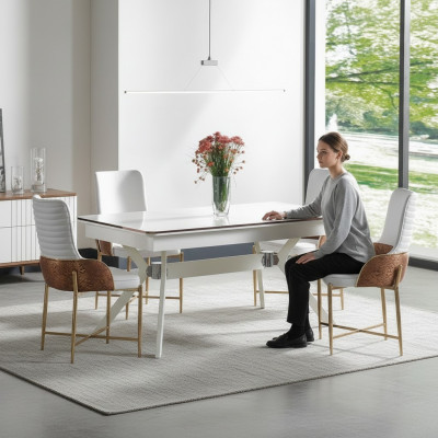 Garnitur Esszimmer Stuhl Set 6x Stühle+Esstisch Luxus Möbel Gruppe Garnitur Neu