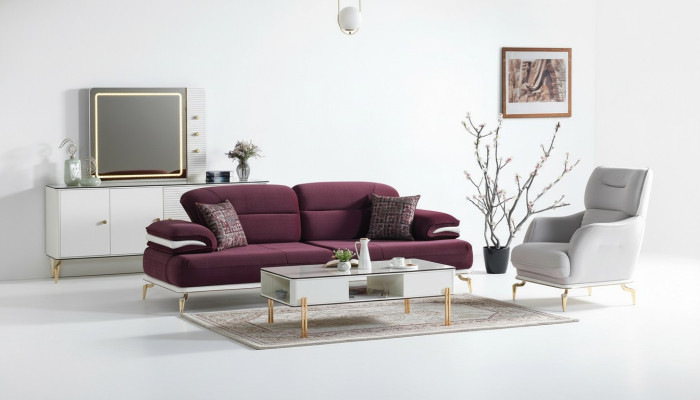 Luxus Sofagarnitur Set Wohnzimmer Sofa set Sofagarnitur 3+1+Couchtisch Modern