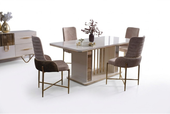 Esszimmer Set Luxus 6x Stühle+Esstisch Essgruppe Garnitur Lehnstühle Anrichte