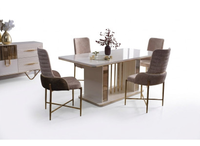 Esszimmer Set Luxus 6x Stühle+Esstisch Essgruppe Garnitur Lehnstühle Anrichte