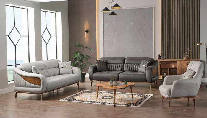 Sofagarnitur 3+3+1 Sitzer Modern Relax Sessel Modern Stil 3tlg Luxus Wohnzimmer Neu