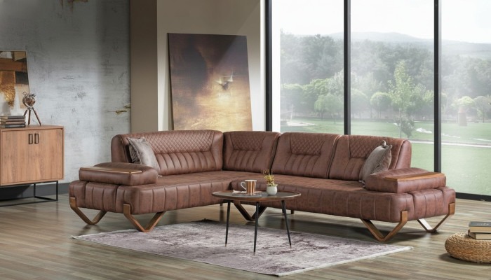 Ecksofa Wohnlandschaft Farbe Braun L-Form Sofa Neu Wohnzimmer Ecksofa Luxus Neu