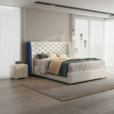 Schlafzimmer Möbel Designer Bett Bettgestell Doppelbetten Eleganz Holz