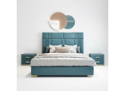 Designer Bett Schlafzimmer Kunstleder Hotel Luxus Polster Möbel Designer