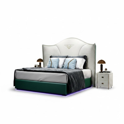 Design Luxus Doppel Hotel Bett Schlafzimmer Modern Holz Möbel Polster