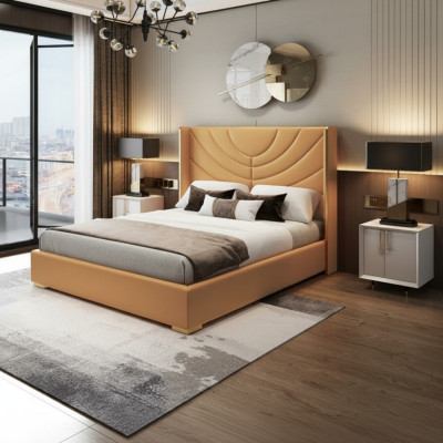 Design Doppelbett Bett 180x200cm Hotel Möbel Luxus Polster Schlafzimmer