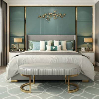 Holz Design Bett Doppel Luxus Modernes Hotel Gestell Schlaf Zimmer Neu
