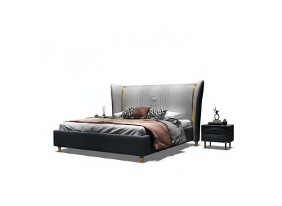 Luxus Bett Holz Polsterbett Schlafzimmer 180x200cm Doppelbett Hotel Neu