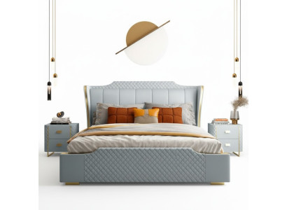 Bett Polster Design Luxus Doppel Hotel Betten Schlafzimmer Kunstleder