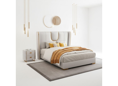 Doppel Hotel Betten Schlafzimmer Bett Polster Design Luxus Möbel Metall