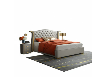 Chesterfield Doppel Bett Schlafzimmer Polster Luxus Betten 180x200cm