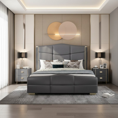 Doppel Design Bett Modernes Hotel Luxus Schlaf Zimmer Möbel Bettrahmen