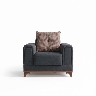 Design Sitzer Luxus Sessel Relax Textil mit Edelstahl Sessel Relaxsessel Modern