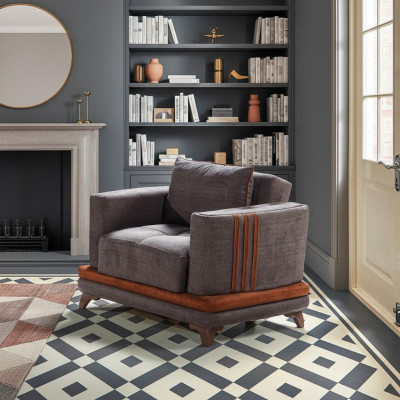 Design Sitzer Luxus Sessel Relax Textil Grau Sessel Club Modern Luxus