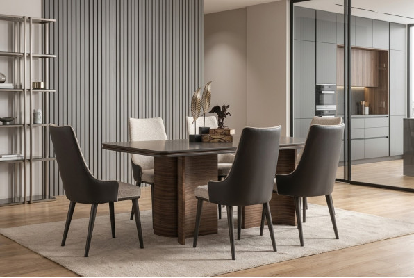 Esszimmer Set Luxus 6x Stühle Esstisch Essgruppe Garnitur Lehnstühle Modern