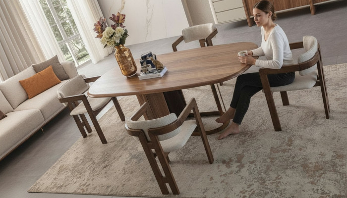 Esszimmer Set Luxus 6x Stühle Esstisch Essgruppe Garnitur Lehnstühle Modern Neu