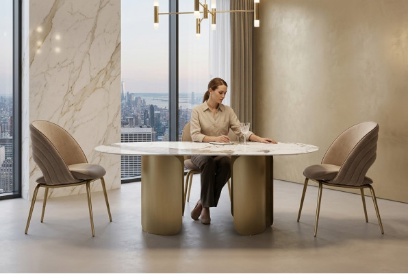 Exclusive Esszimmer Set Besteht aus 5tlg. Esstisch + 4x Stühle Luxus Komplett