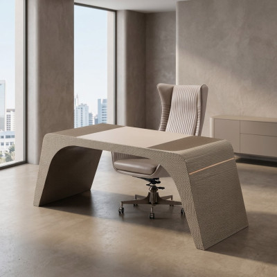 Arbeitszimmer buro Luxus Schreibtisch mit Computerstühl Büromöbel Modern Beige