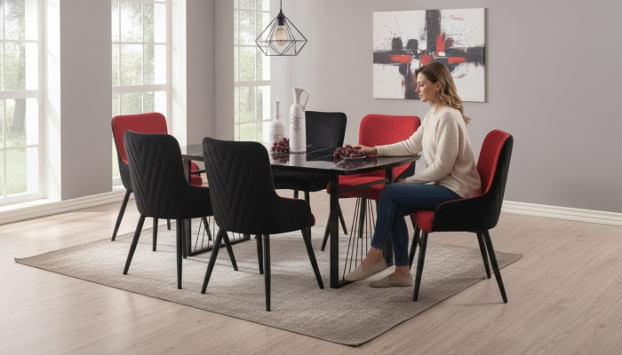 Esstisch + 6x Stühle Essgruppe Esszimmer Set Sitzgarnitur Sitzgruppe Neu