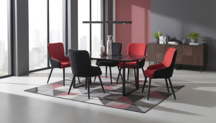 Esstisch + 6x Stühle Essgruppe Esszimmer Set Sitzgarnitur Sitzgruppe Neu