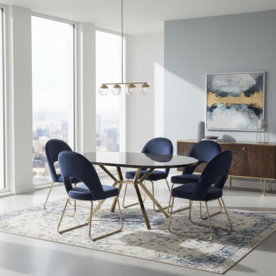 Essgruppe Moderne Stuhle Tisch Tische 7tlg. Esstisch 6 x Stühle Esszimmer Set