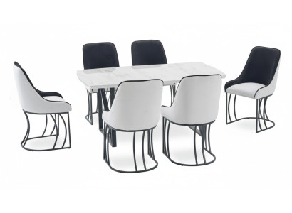 Esszimmer Set Garnitur Tisch 6x Stühle Design Modern Möbel Luxus Esstisch Neu