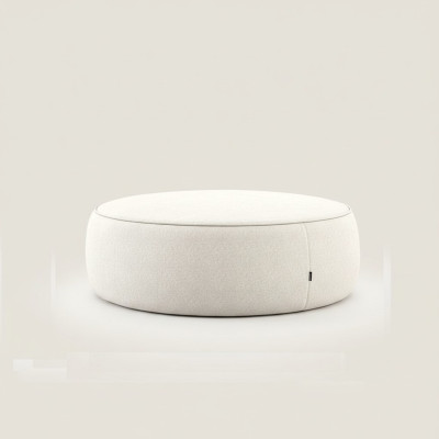 Weißer Luxus Polster Hocker Rundhocker Sitzmöbel Designer Stilvolle Möbel