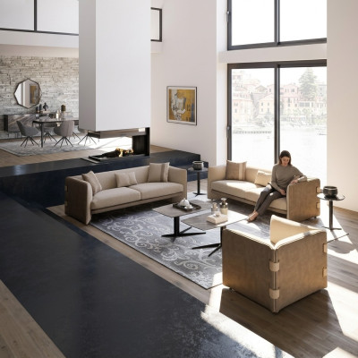 Luxus Wohnzimmer Garnitur 7tlg Polstermöbel Dreisitzer Sofas Textil Sessel Neu