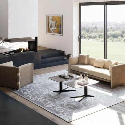 Wohnzimmer Komplett 6tlg 2x Couchtisch Luxus Polstermöbel Beige Sofa Couch Neu