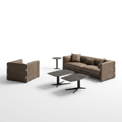 Wohnzimmer Komplett 6tlg 2x Couchtisch Luxus Polstermöbel Beige Sofa Couch Neu