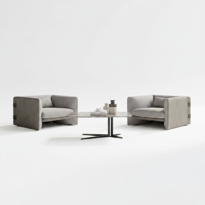 Luxus 2x Sessel Polstermöbel Wohnzimmer Einrichtung Modern Couchtisch Neu