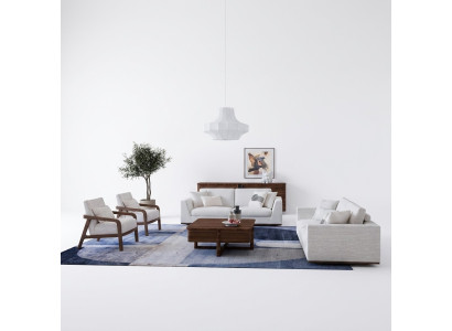 Sofagarnitur 2x Zweisitzer Sofa Couch Design 2x Sessel Wohnzimmer Einrichtung