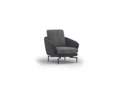 Grau Sessel Luxus Polstermöbel Wohnzimmer Design Textil Polstersessel Neu