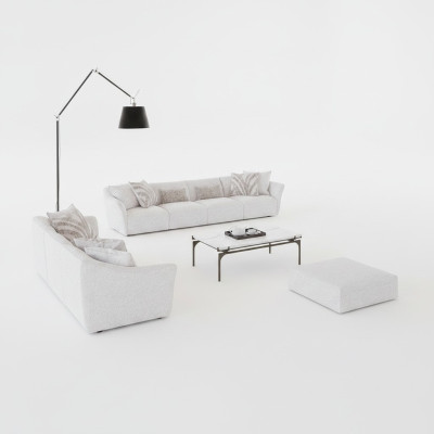 Luxus Weiß 2x Sofa Viersitzer Wohnzimmer Couchtisch Modern Textil Einrichtung