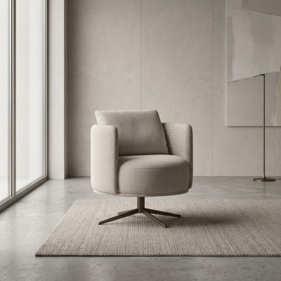 Grau Sessel Wohnzimmer Polstermöbel Luxus Textil Polstersessel Einrichtung