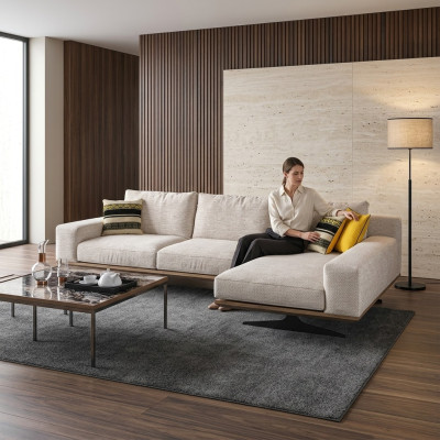Designer Luxus Textil Polstersofa L-Form Wohnzimmer 2x Couchtisch Einrichtung