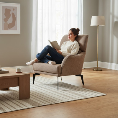 Exklusive Beige 2x Sessel Wohnzimmer Polstersessel Luxus Edler Einsitzer