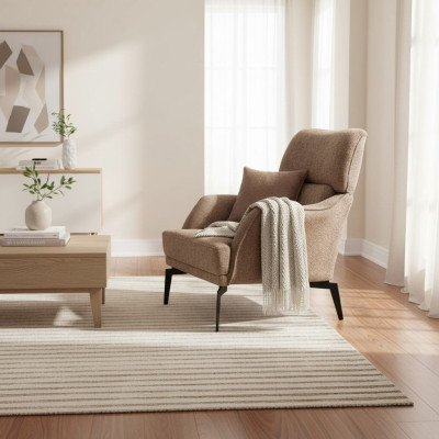 Exklusive Beige 2x Sessel Wohnzimmer Polstersessel Luxus Edler Einsitzer