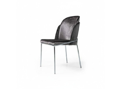 Grauer Esszimmerstuhl Luxuriöses Edelstahl Küchen Designer Stühle Neu