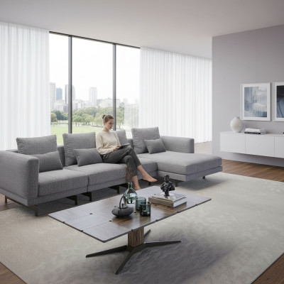 Luxus Ecksofa L-Form Wohnzimmer Designer Eck Garnitur Neu Komplett Couchtisch