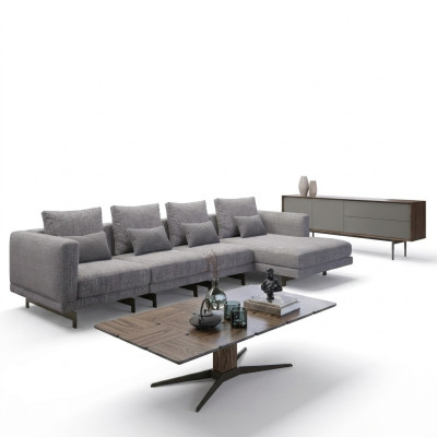 Luxus Ecksofa L-Form Wohnzimmer Designer Eck Garnitur Neu Komplett Couchtisch