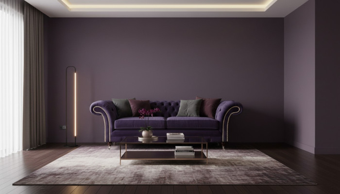 Chesterfield Lila Zweisitzer Sofa Couch Wohnzimmer Neu Textilsofas Neu
