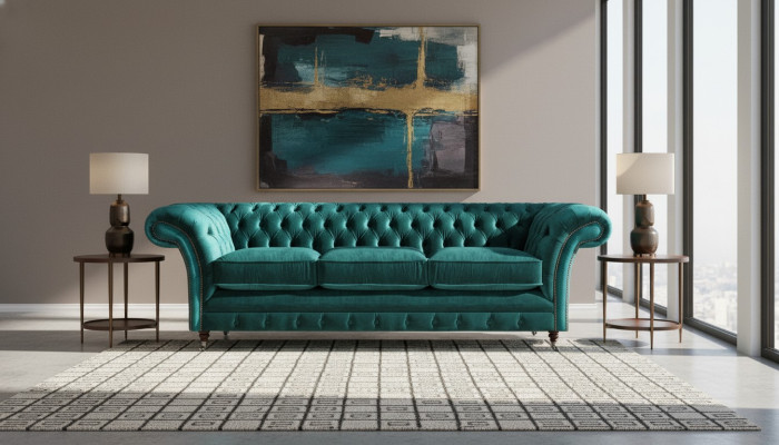 Chesterfield Sofa Dreisitzer Couch Polstermöbel Wohnzimmer Neu Möbel