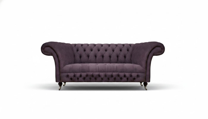 Chesterfield Sofa Zweisitzer Wohnzimmer Couch Luxus Polster Stoff Textil