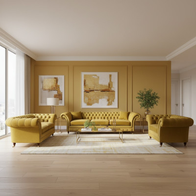 Chesterfield Sofas Set Luxus Komplett Wohnzimmer Polstermöbel Einrichtung