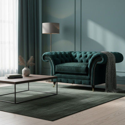 Grün Sessel Neu Wohnzimmer Möbel Polstersitz Chesterfield Polstermöbel